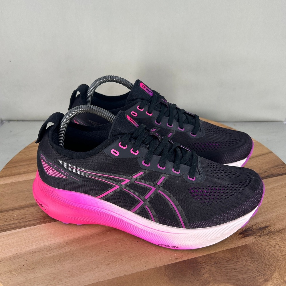 ASICS Gel-Kayano 31 Womens Size 9 Wide Black Pink Running Shoes 1012B671